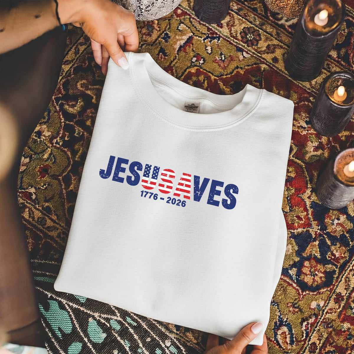 Jesus Saves America 250 Years Patriotic – Unisex Tshirt / Hoodie / Sweatshirt