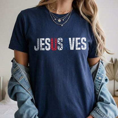 Jesus Saves USA Flag Christian Independence Day – Unisex Tshirt / Hoodie / Sweatshirt