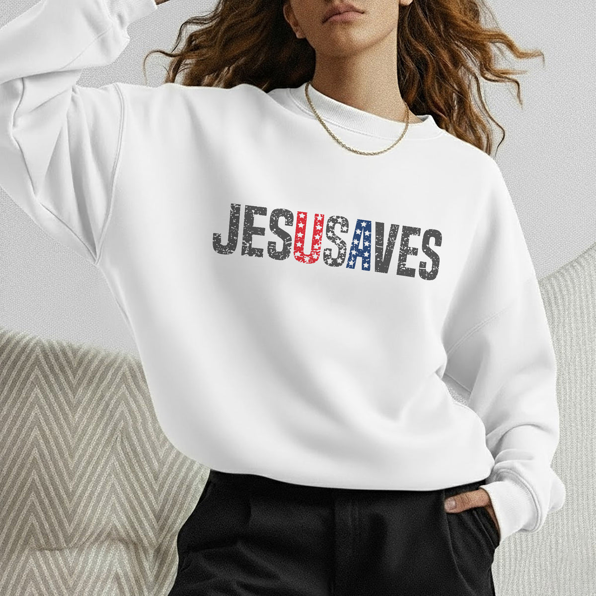 Jesus Saves USA Flag Christian Independence Day – Unisex Tshirt / Hoodie / Sweatshirt