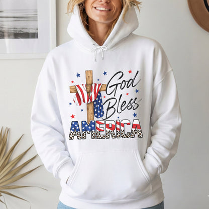 God Bless America Cross Flag – Unisex Tshirt / Hoodie / Sweatshirt