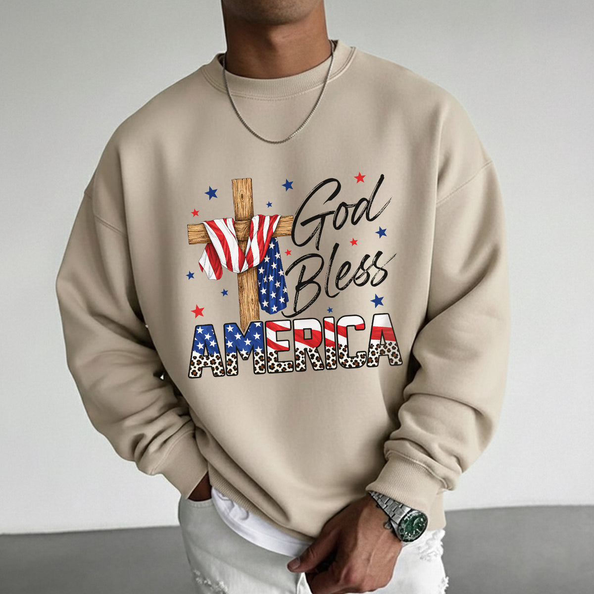 God Bless America Cross Flag – Unisex Tshirt / Hoodie / Sweatshirt