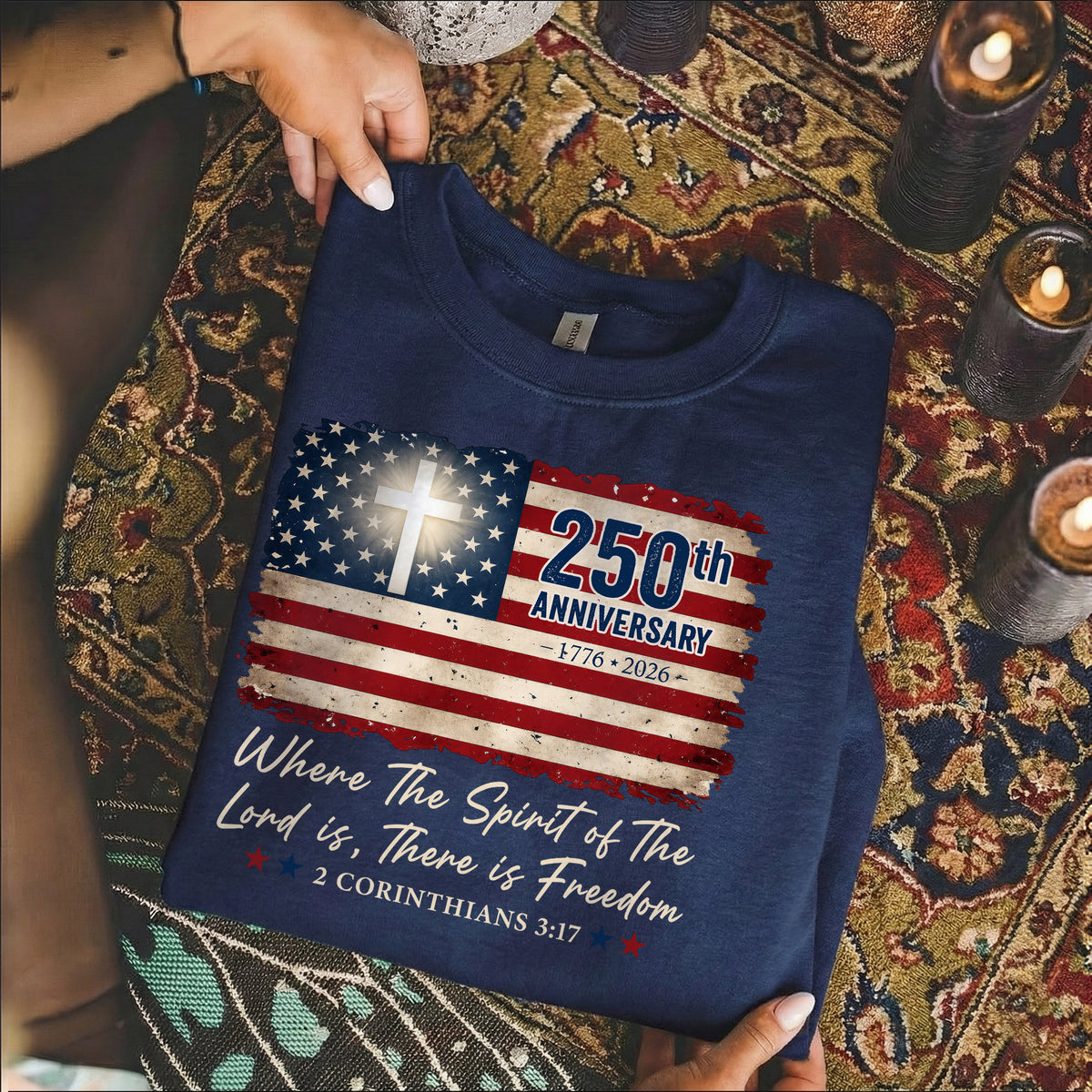 Christian Patriotic 250th Anniversary Jesus USA Flag– Unisex Tshirt / Hoodie / Sweatshirt