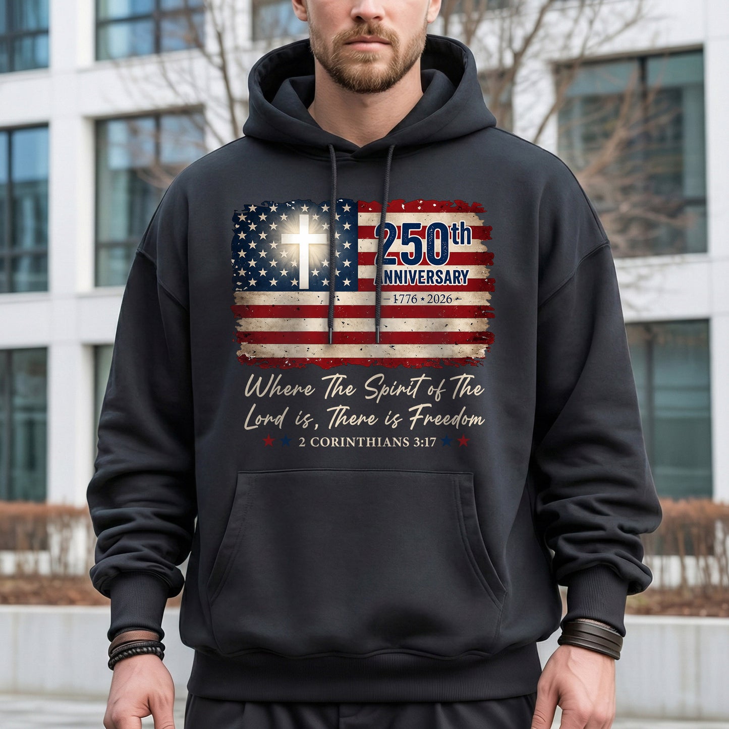 Christian Patriotic 250th Anniversary Jesus USA Flag– Unisex Tshirt / Hoodie / Sweatshirt
