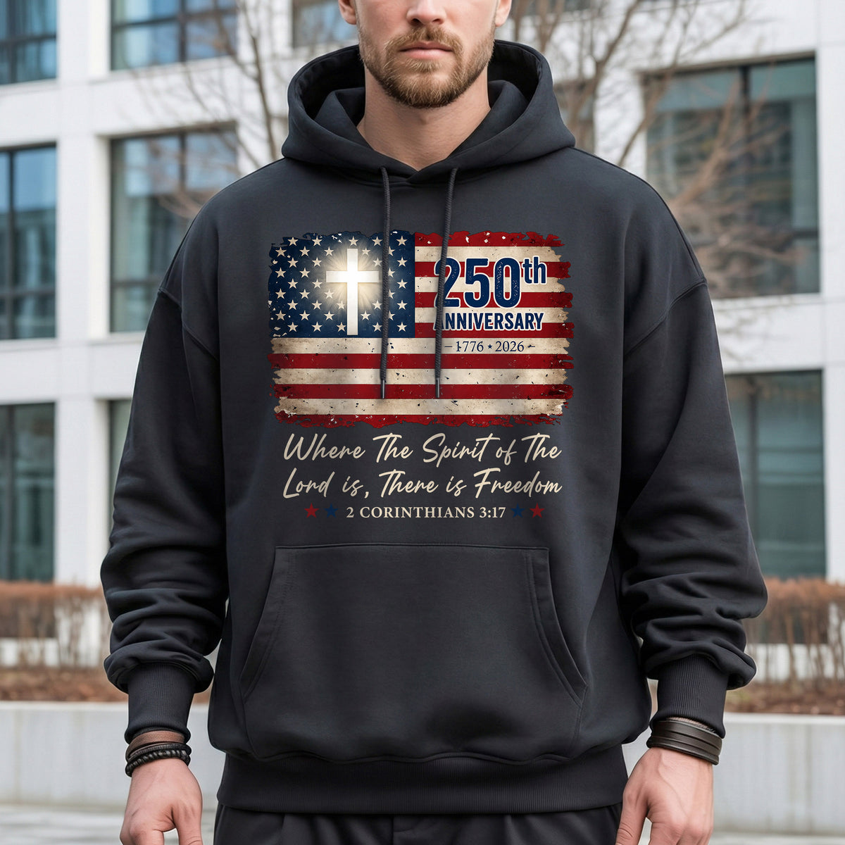 Christian Patriotic 250th Anniversary Jesus USA Flag– Unisex Tshirt / Hoodie / Sweatshirt