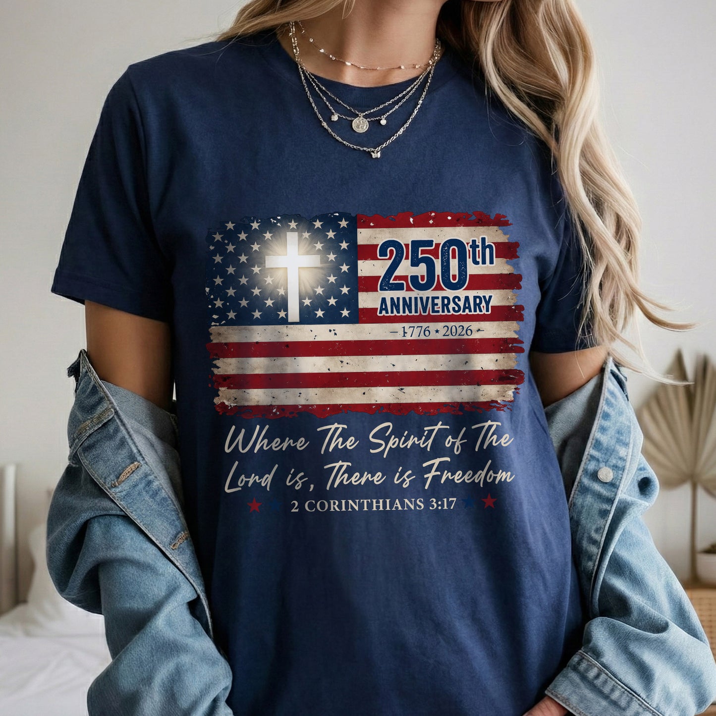 Christian Patriotic 250th Anniversary Jesus USA Flag– Unisex Tshirt / Hoodie / Sweatshirt