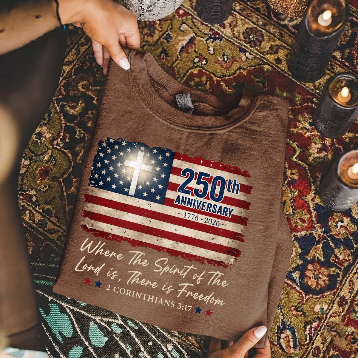 Christian Patriotic 250th Anniversary Jesus USA Flag– Unisex Tshirt / Hoodie / Sweatshirt