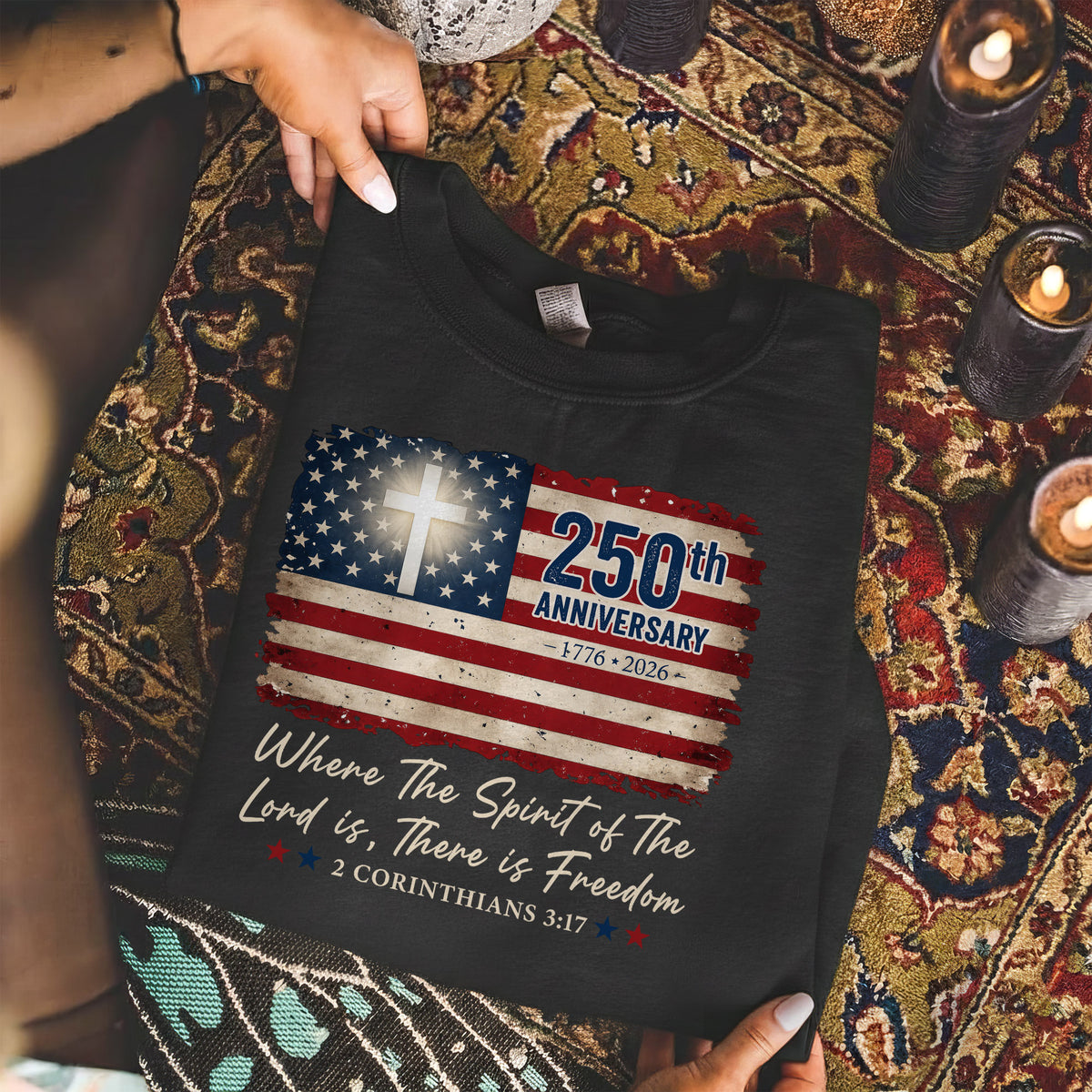 Christian Patriotic 250th Anniversary Jesus USA Flag– Unisex Tshirt / Hoodie / Sweatshirt