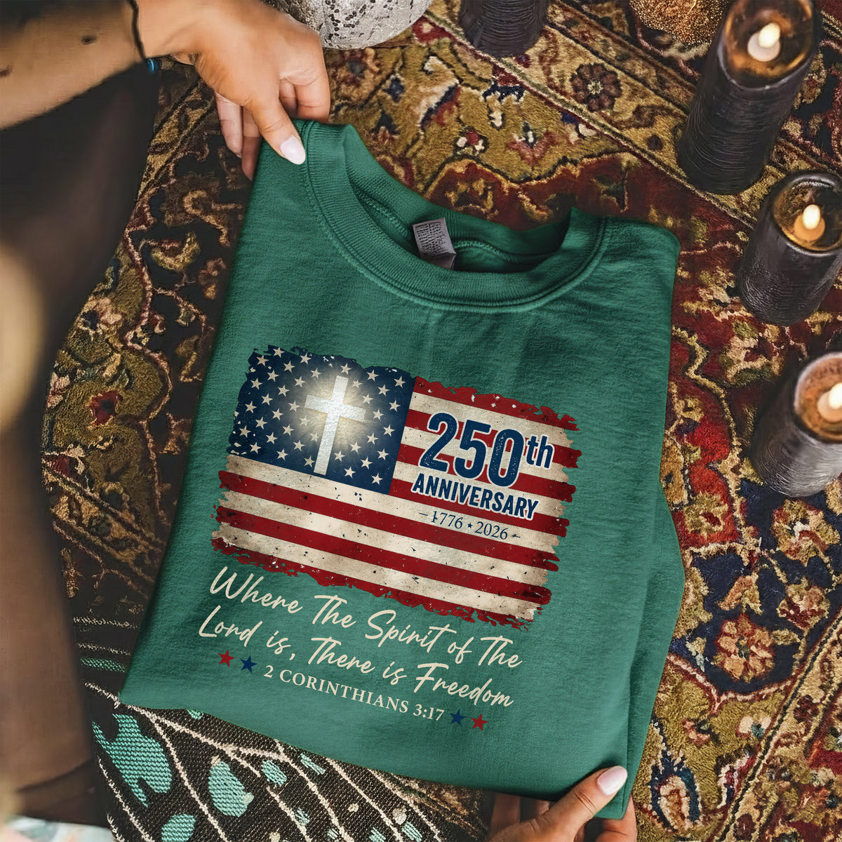 Christian Patriotic 250th Anniversary Jesus USA Flag– Unisex Tshirt / Hoodie / Sweatshirt