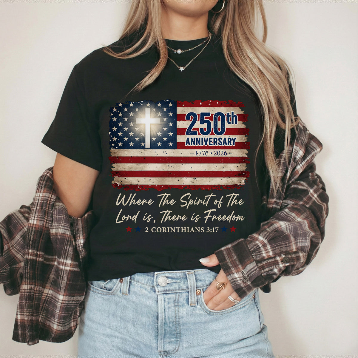 Christian Patriotic 250th Anniversary Jesus USA Flag– Unisex Tshirt / Hoodie / Sweatshirt