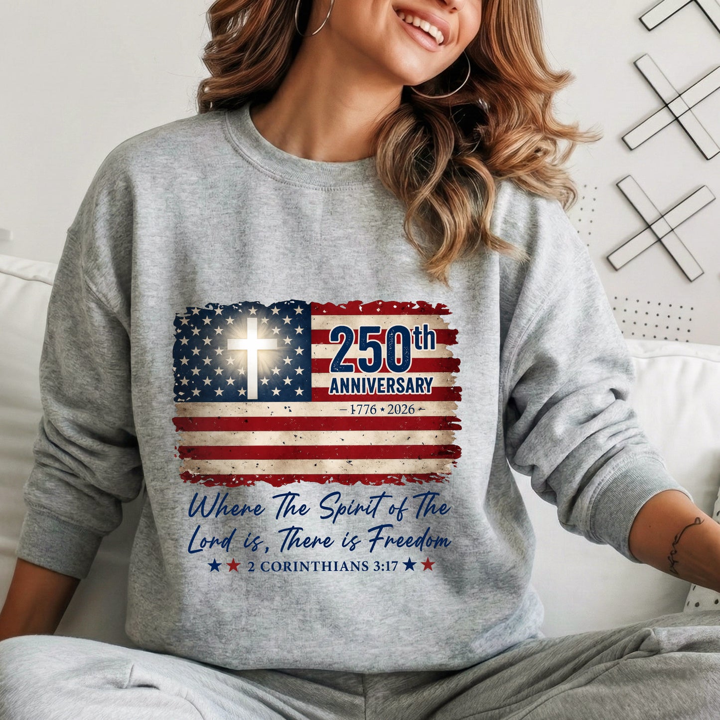 Christian Patriotic 250th Anniversary Jesus USA Flag– Unisex Tshirt / Hoodie / Sweatshirt