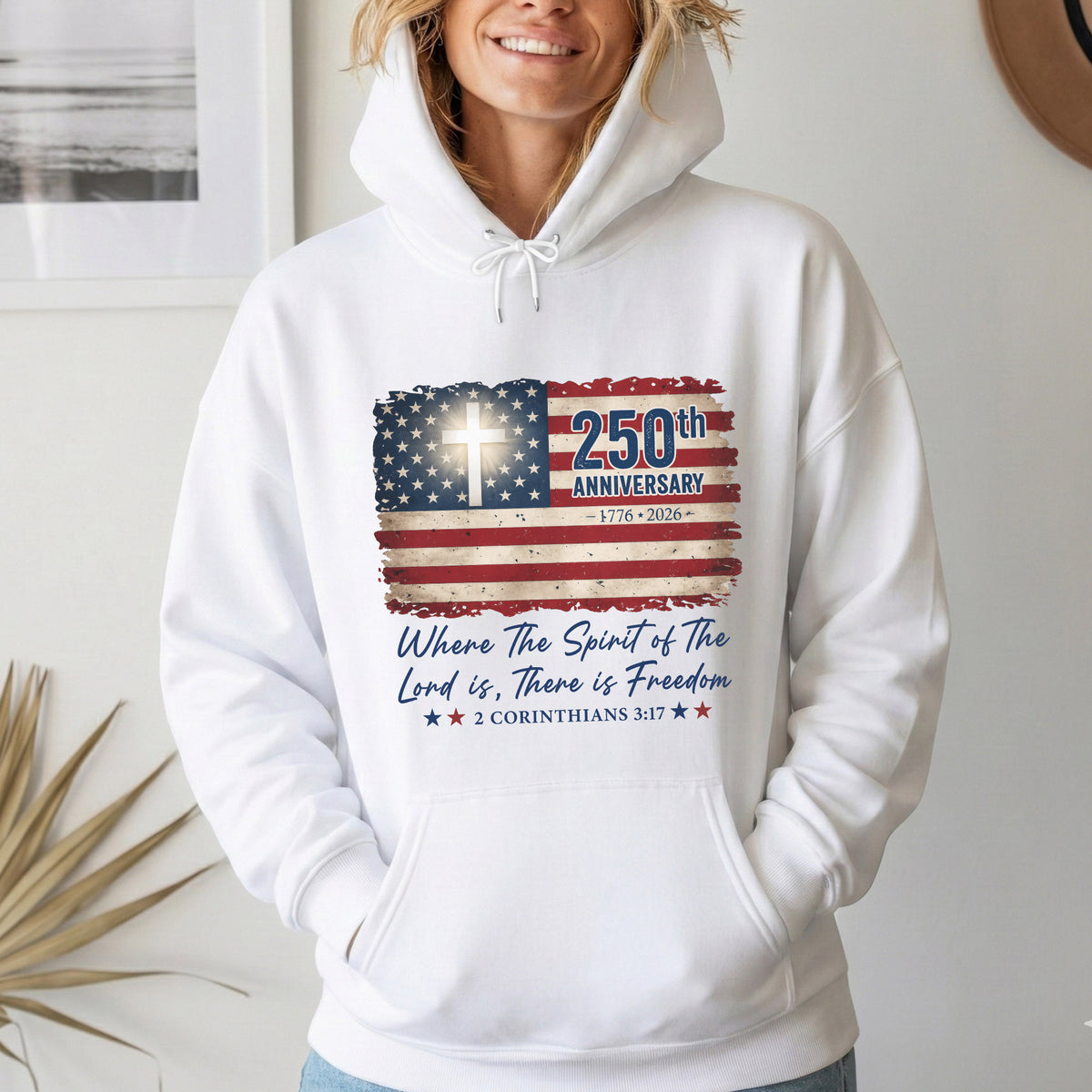 Christian Patriotic 250th Anniversary Jesus USA Flag– Unisex Tshirt / Hoodie / Sweatshirt