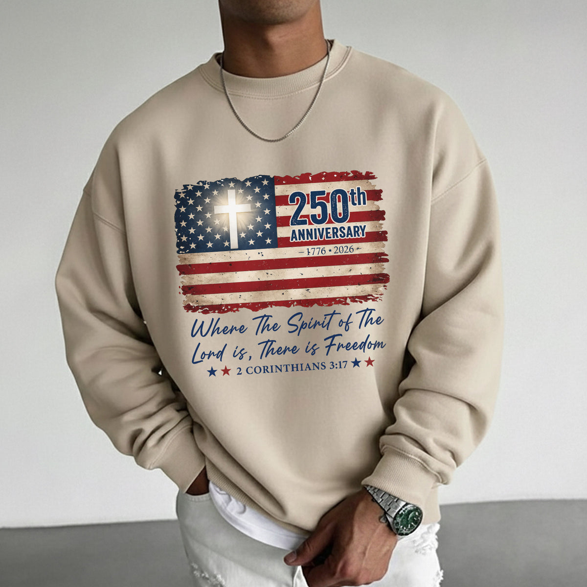 Christian Patriotic 250th Anniversary Jesus USA Flag– Unisex Tshirt / Hoodie / Sweatshirt