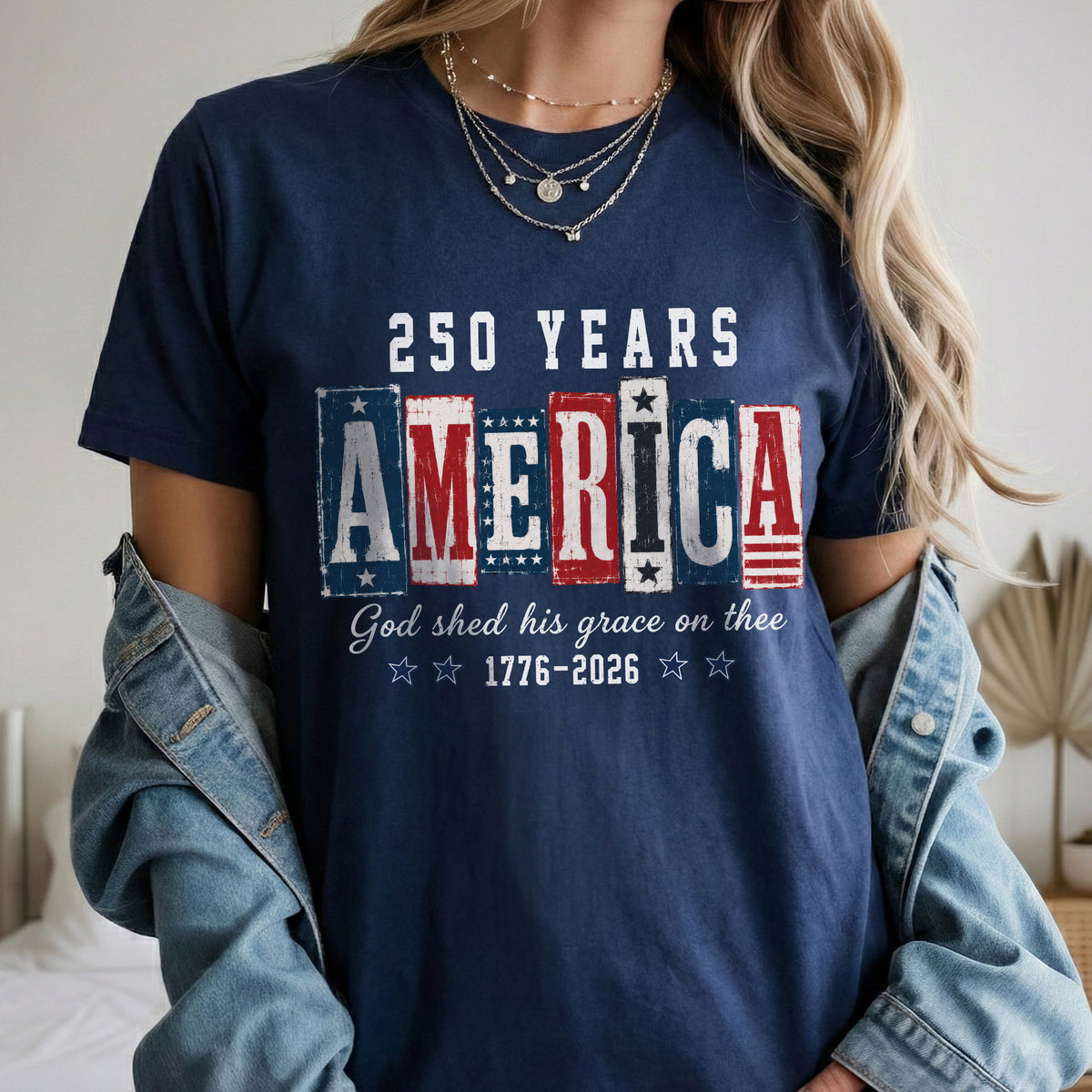 USA 250th Anniversary Patriotic Christian Flag Design – Unisex Tshirt / Hoodie / Sweatshirt