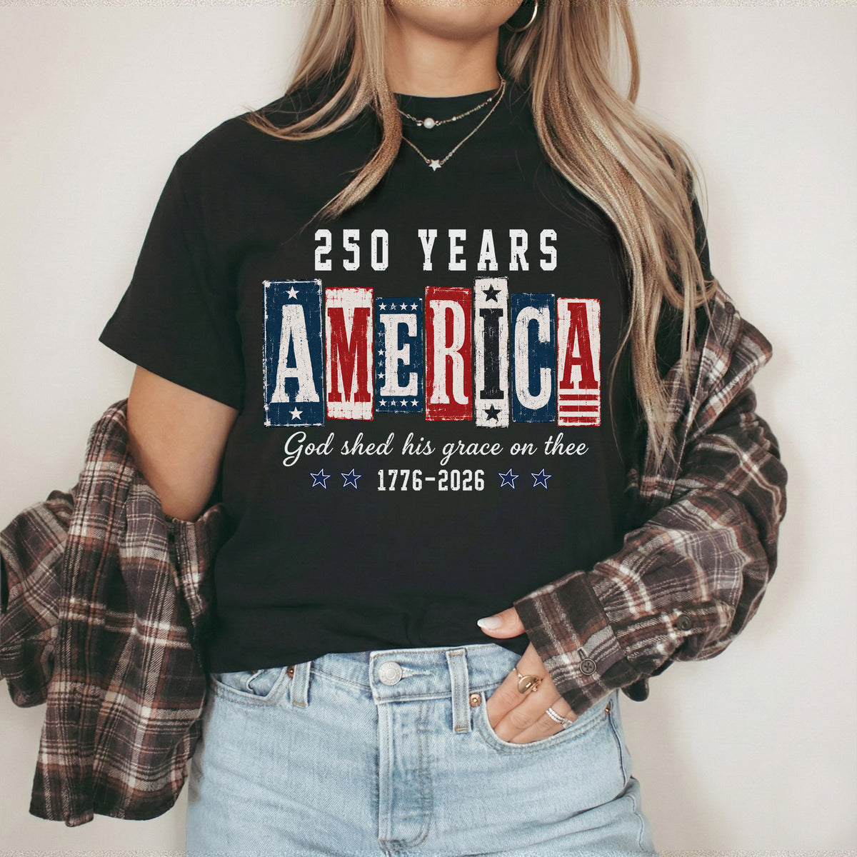 USA 250th Anniversary Patriotic Christian Flag Design – Unisex Tshirt / Hoodie / Sweatshirt