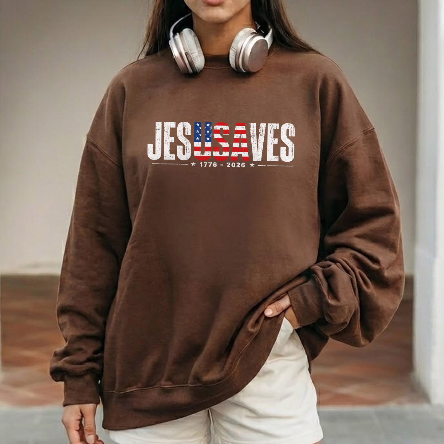 Jesus Saves USA Flag Christian Inspirational – Unisex Tshirt / Hoodie / Sweatshirt