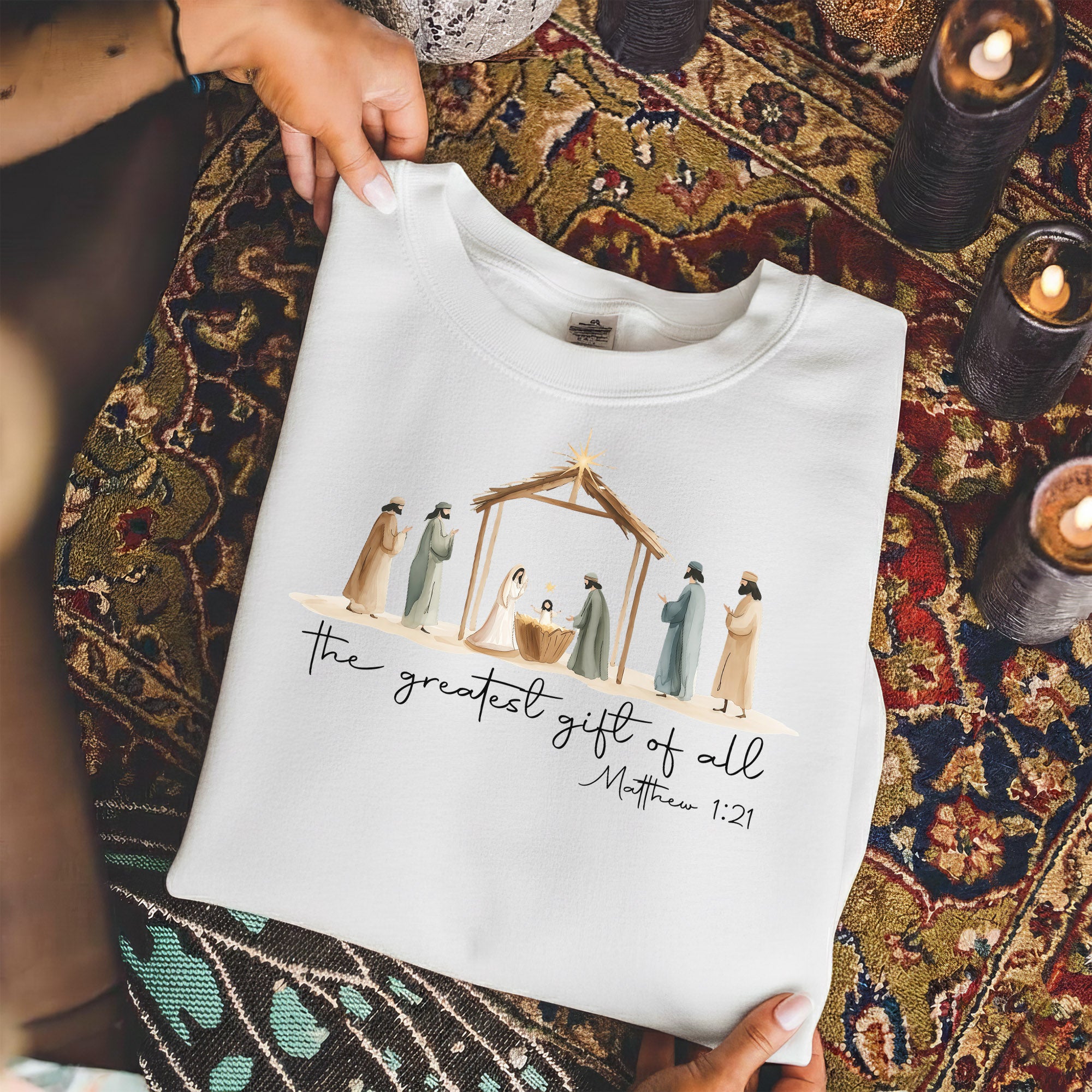 The Greatest Gift of All Nativity Christian – Unisex Tshirt / Hoodie / Sweatshirt