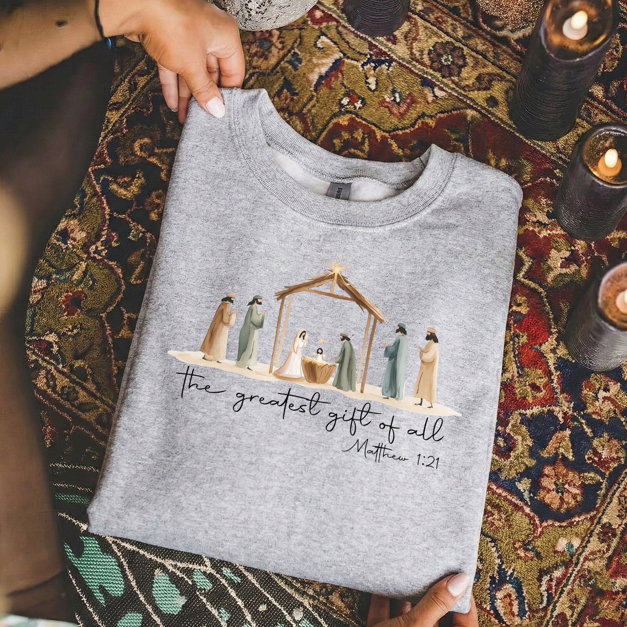 The Greatest Gift of All Nativity Christian – Unisex Tshirt / Hoodie / Sweatshirt