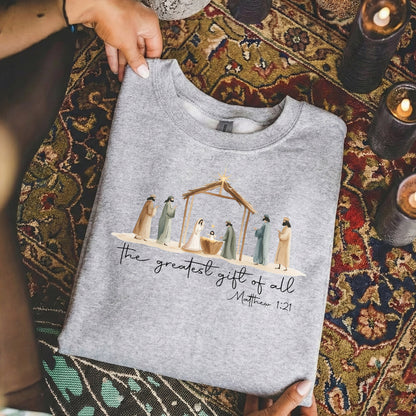 The Greatest Gift of All Nativity Christian – Unisex Tshirt / Hoodie / Sweatshirt