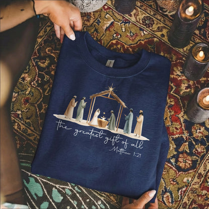 The Greatest Gift of All Nativity Christian – Unisex Tshirt / Hoodie / Sweatshirt