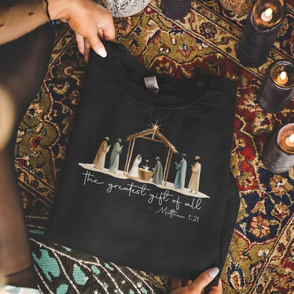 The Greatest Gift of All Nativity Christian – Unisex Tshirt / Hoodie / Sweatshirt