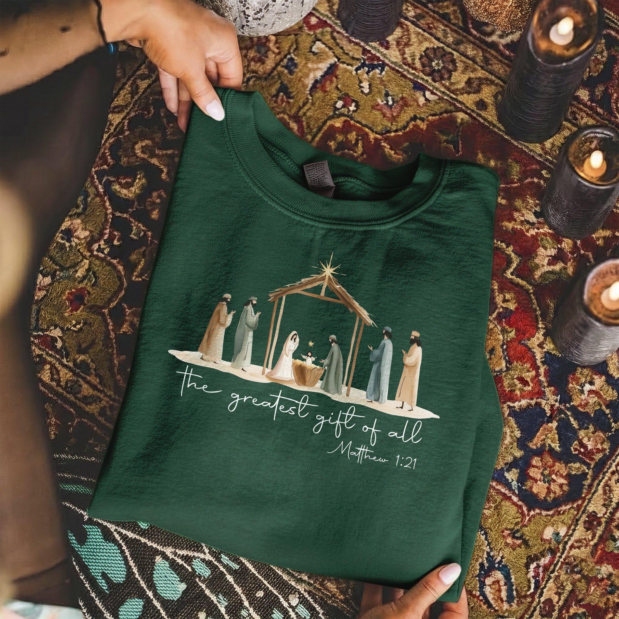 The Greatest Gift of All Nativity Christian – Unisex Tshirt / Hoodie / Sweatshirt