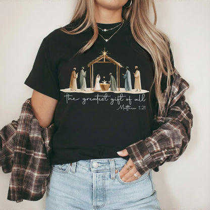 The Greatest Gift of All Nativity Christian – Unisex Tshirt / Hoodie / Sweatshirt