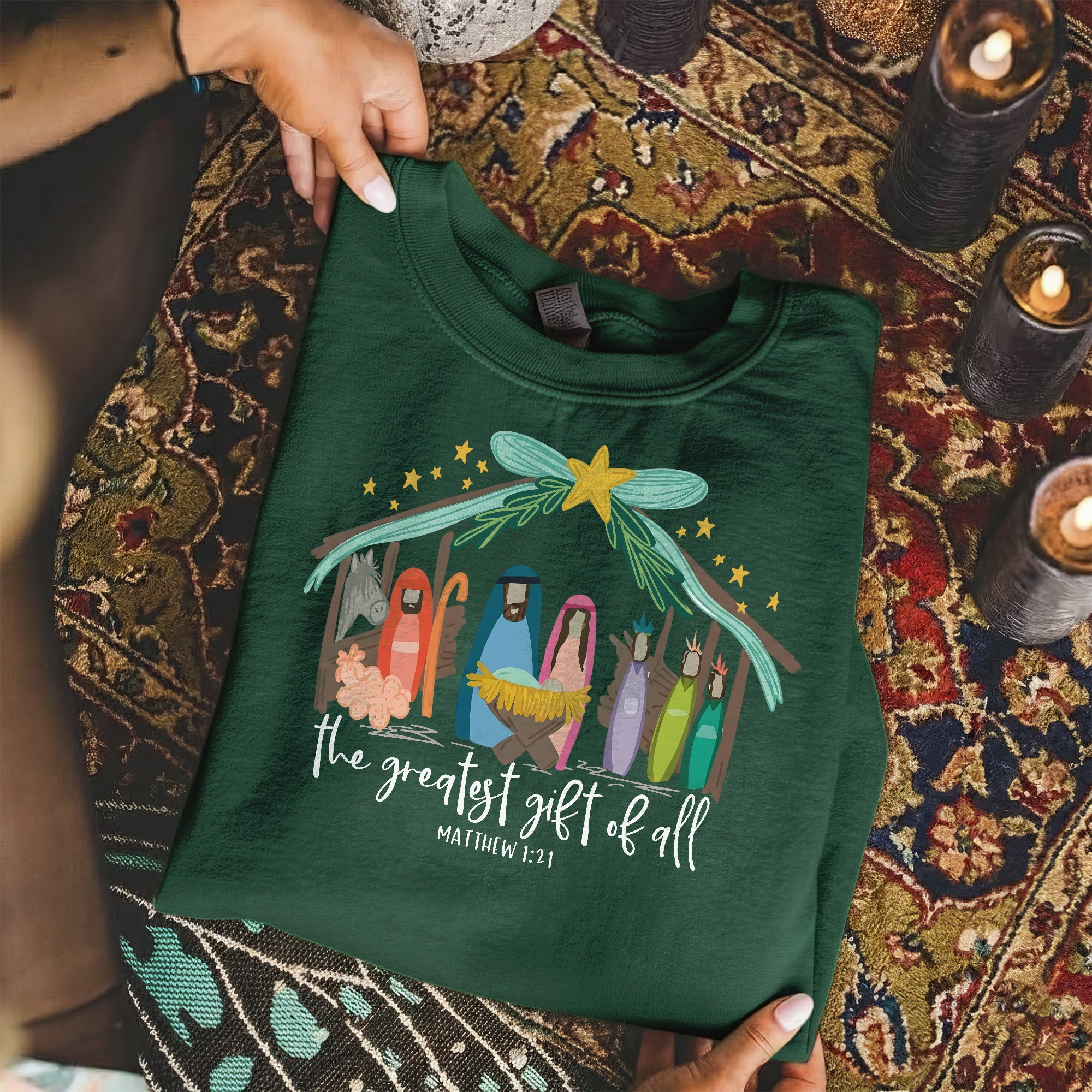 Born Is The Savior Nativity Christian – Unisex Tshirt / Hoodie / Sweatshirt