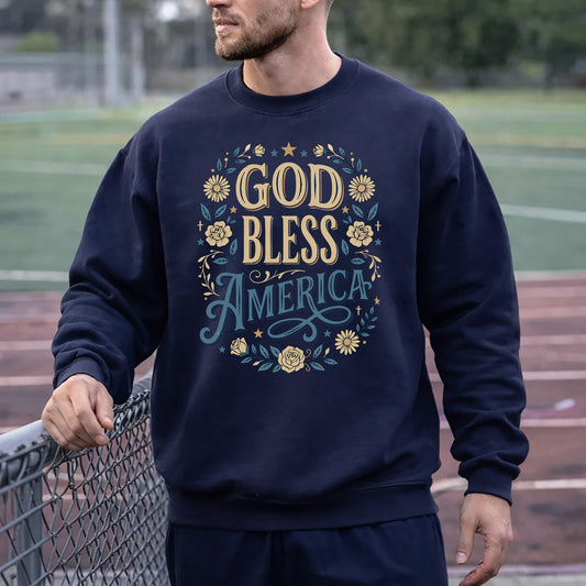 God Bless America Floral Vintage – American 250th Anniversary – Unisex T-Shirt Gildan / Comfort Colors / V-Neck / Hoodie / Sweatshirt