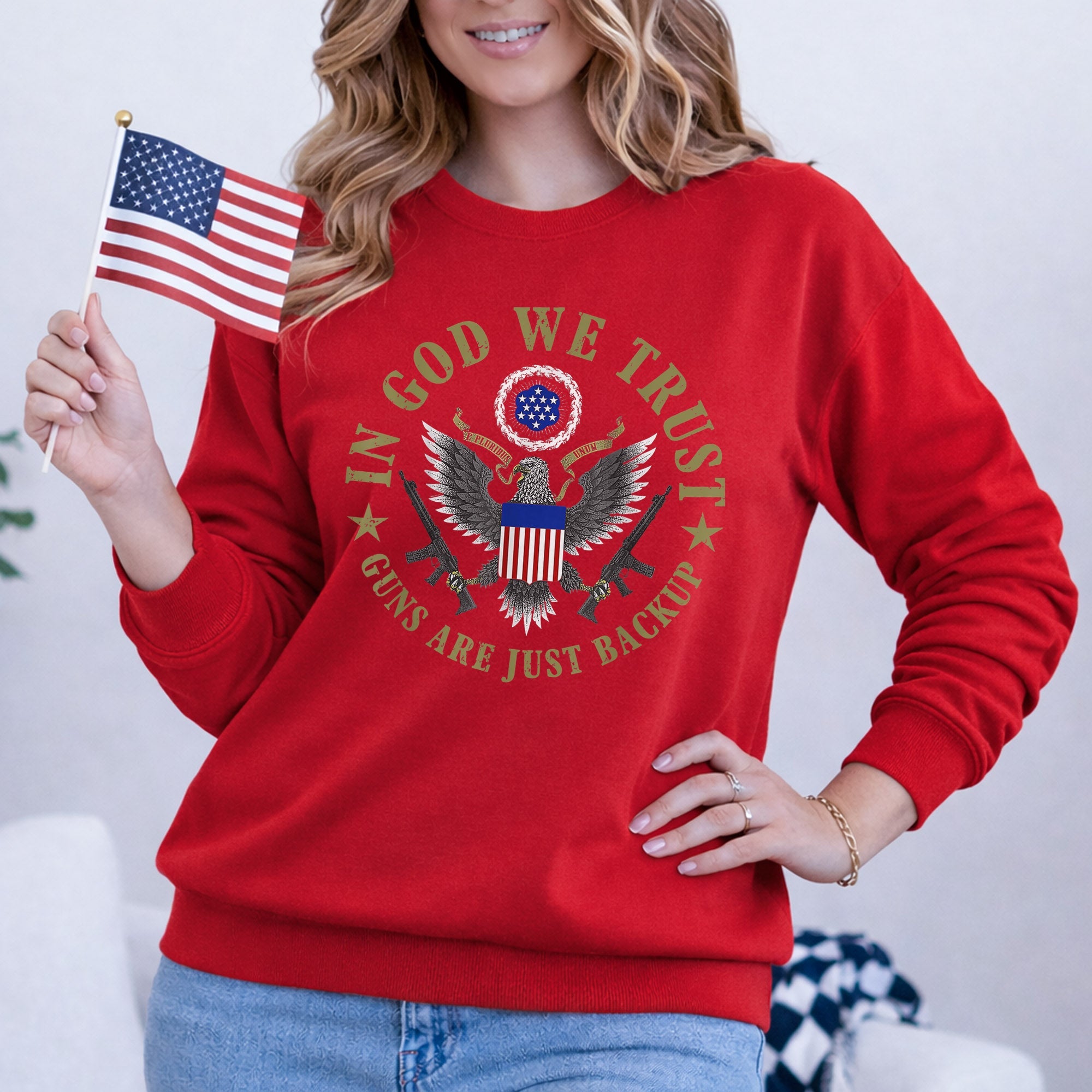 In God We Trust – Faith & Freedom – Unisex Tshirt Gildan / Tshirt Comfort / V-neck/ Hoodie / Sweatshirt