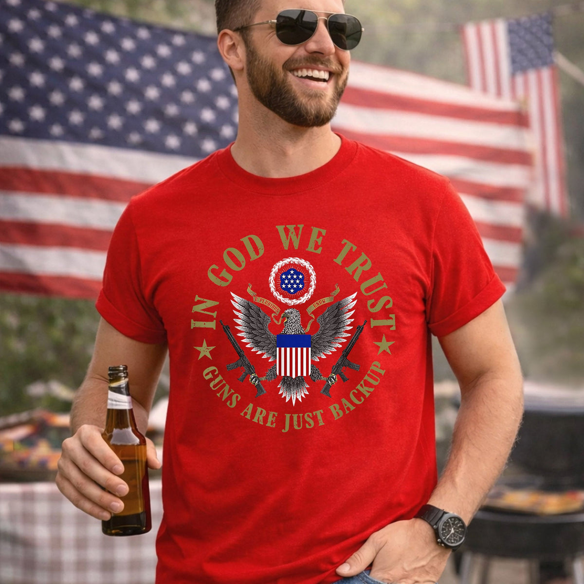 In God We Trust – Faith & Freedom – Unisex Tshirt Gildan / Tshirt Comfort / V-neck/ Hoodie / Sweatshirt