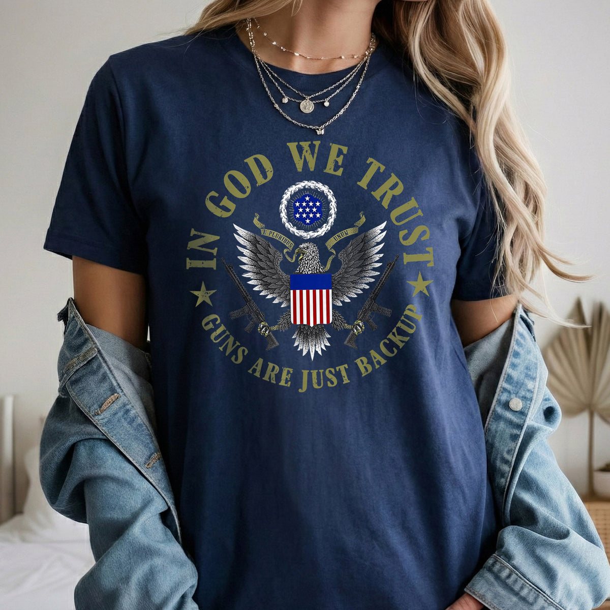 In God We Trust – Faith & Freedom – Unisex Tshirt Gildan / Tshirt Comfort / V-neck/ Hoodie / Sweatshirt