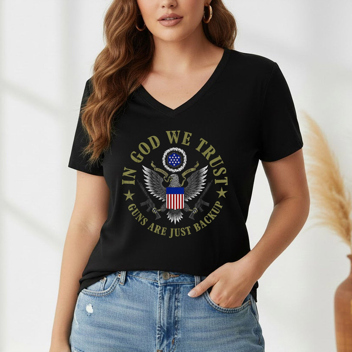 In God We Trust – Faith & Freedom – Unisex Tshirt Gildan / Tshirt Comfort / V-neck/ Hoodie / Sweatshirt