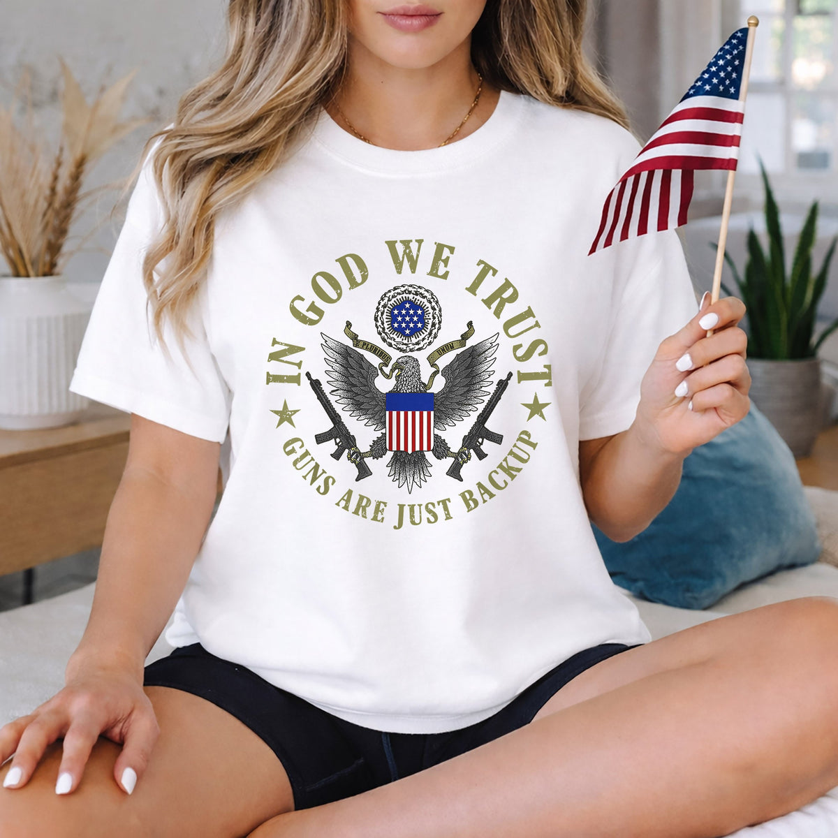 In God We Trust – Faith & Freedom – Unisex Tshirt Gildan / Tshirt Comfort / V-neck/ Hoodie / Sweatshirt