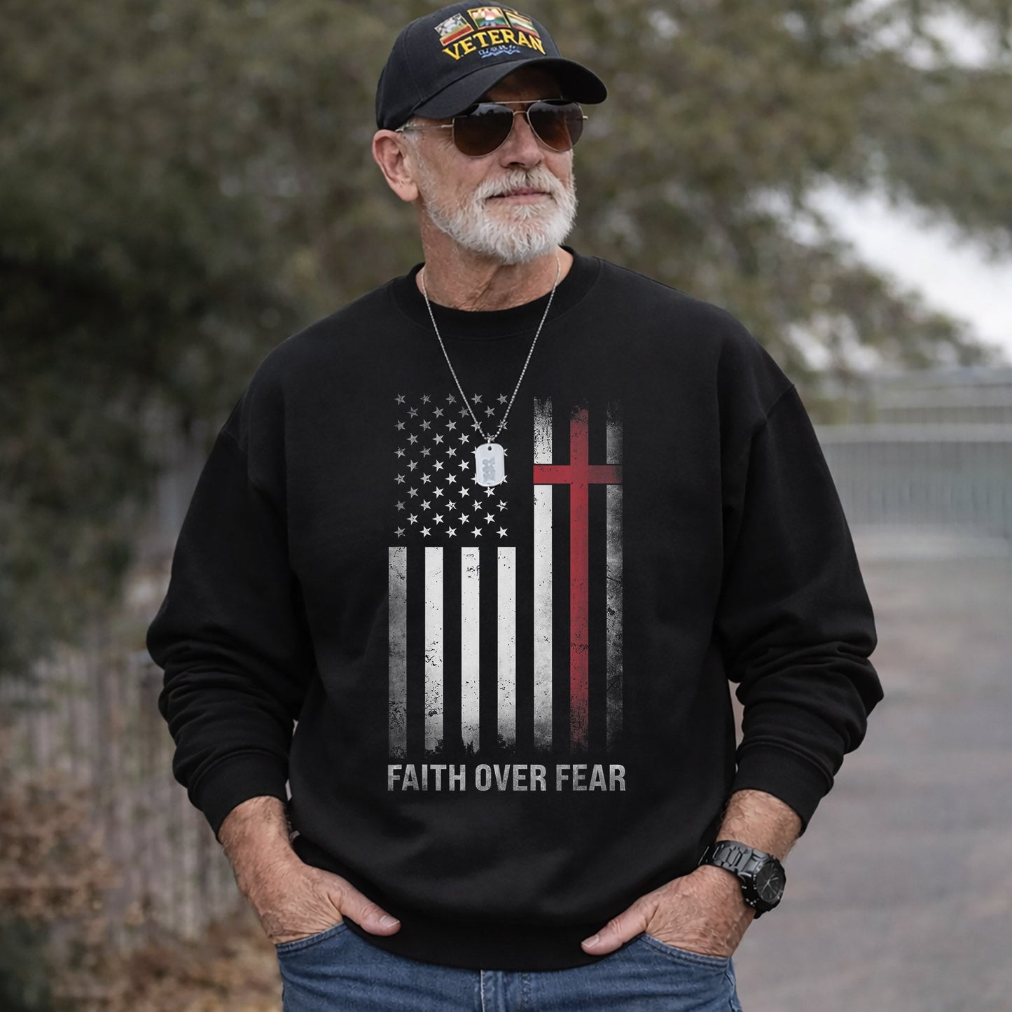 Faith Over Fear – Faith & Freedom – Unisex Tshirt Gildan / Tshirt Comfort / V-neck/ Hoodie / Sweatshirt