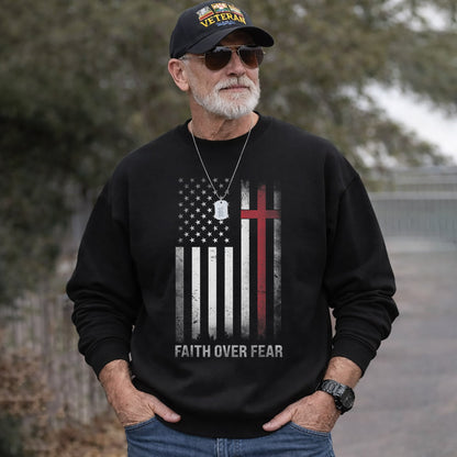 Faith Over Fear – Faith & Freedom – Unisex Tshirt Gildan / Tshirt Comfort / V-neck/ Hoodie / Sweatshirt