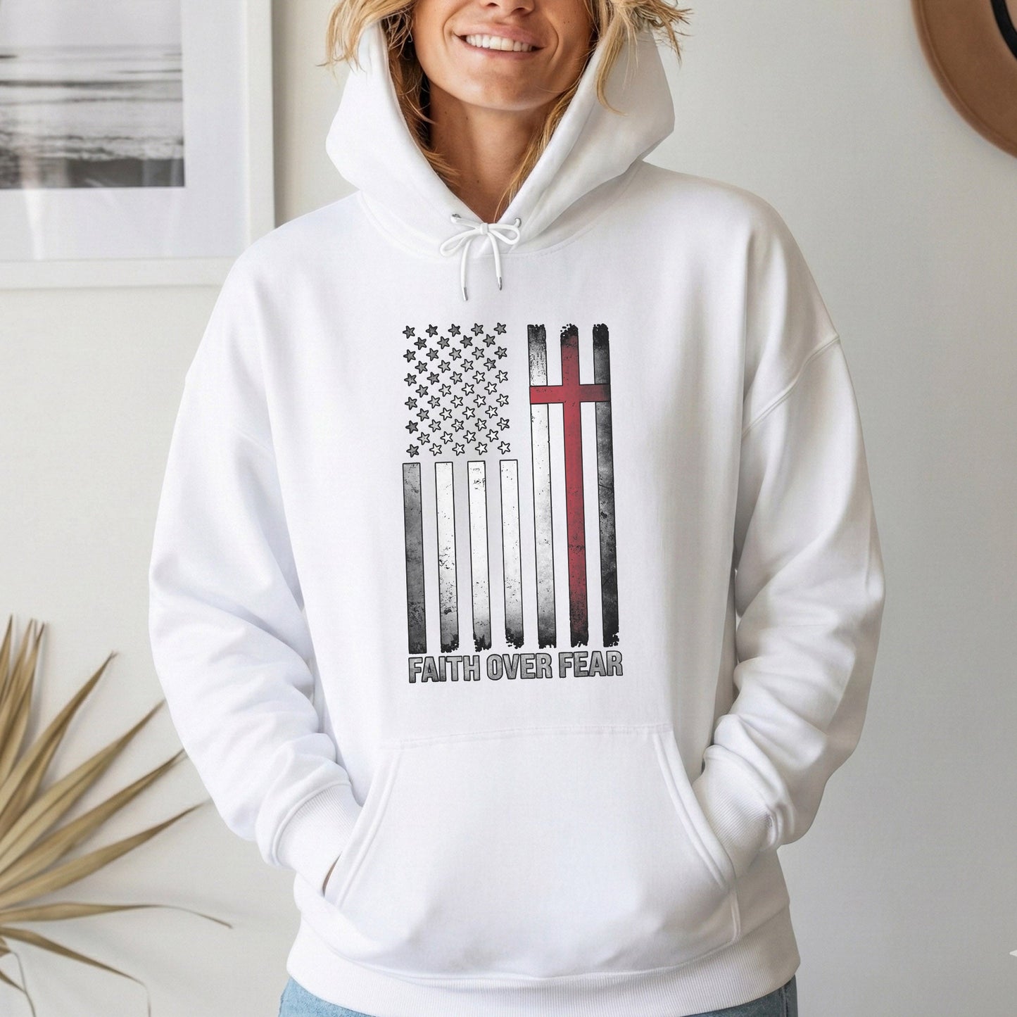 Faith Over Fear – Faith & Freedom – Unisex Tshirt Gildan / Tshirt Comfort / V-neck/ Hoodie / Sweatshirt