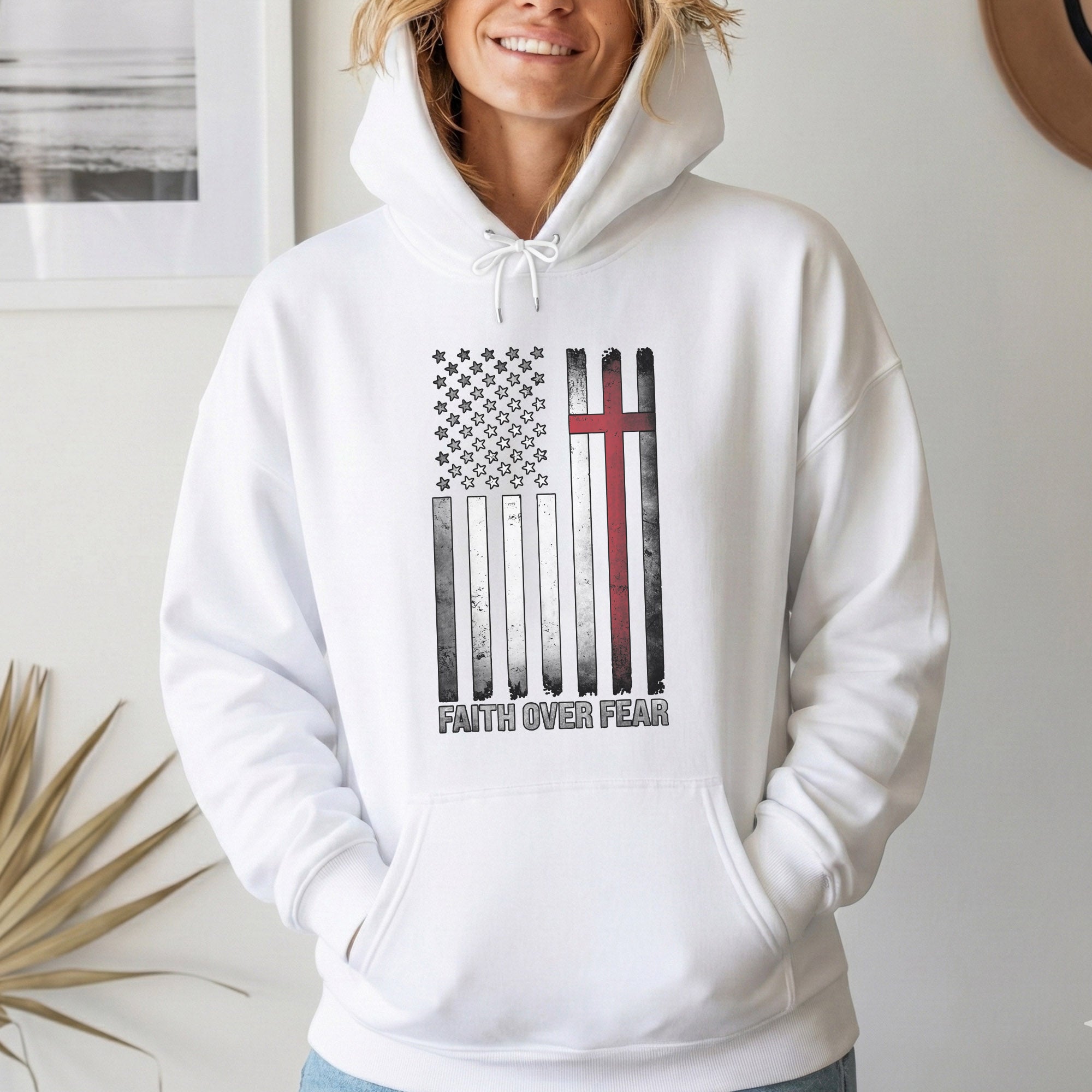 Faith Over Fear – Faith & Freedom – Unisex Tshirt Gildan / Tshirt Comfort / V-neck/ Hoodie / Sweatshirt