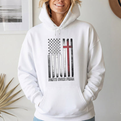 Faith Over Fear – Faith & Freedom – Unisex Tshirt Gildan / Tshirt Comfort / V-neck/ Hoodie / Sweatshirt