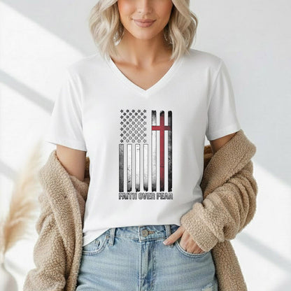 Faith Over Fear – Faith & Freedom – Unisex Tshirt Gildan / Tshirt Comfort / V-neck/ Hoodie / Sweatshirt