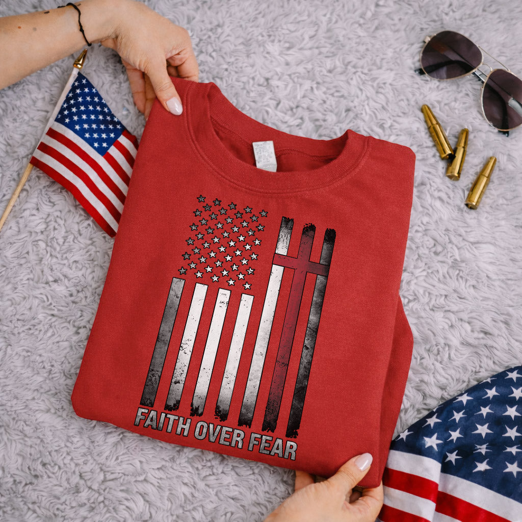 Faith Over Fear – Faith & Freedom – Unisex Tshirt Gildan / Tshirt Comfort / V-neck/ Hoodie / Sweatshirt