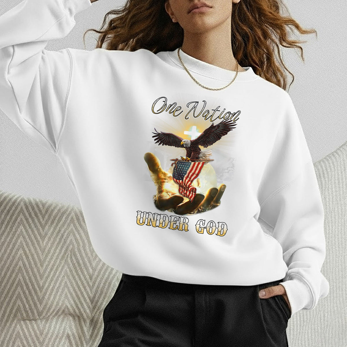 One Nation Under God – Faith & Freedom – Unisex Tshirt Gildan / Tshirt Comfort / V-neck/ Hoodie / Sweatshirt