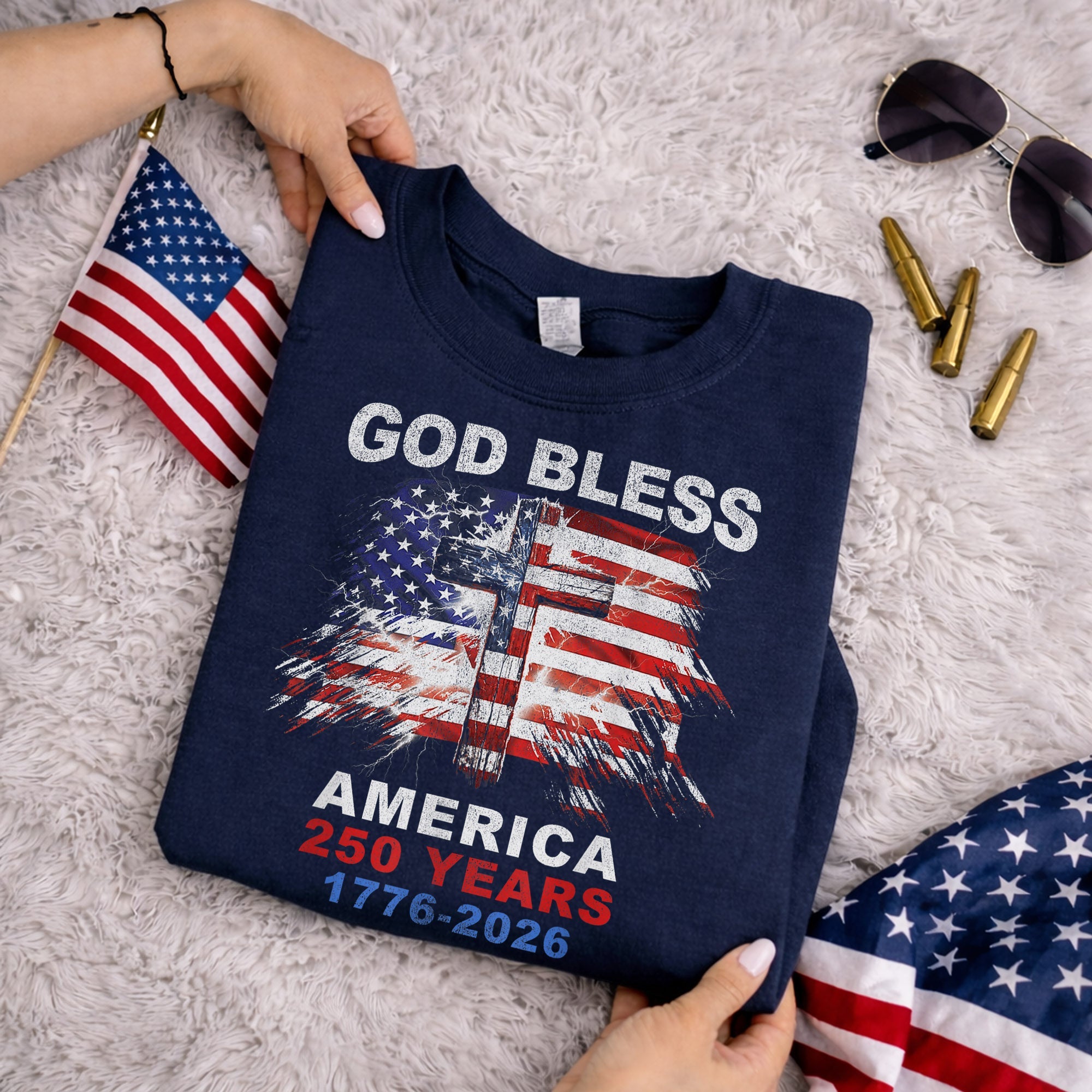 God Bless – Faith & Freedom – Unisex Tshirt Gildan / Tshirt Comfort / V-neck/ Hoodie / Sweatshirt