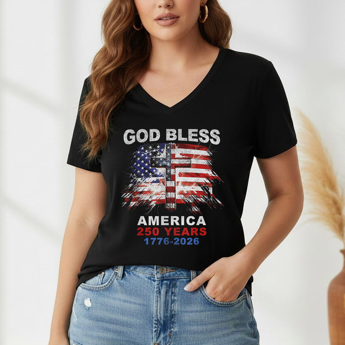 God Bless – Faith & Freedom – Unisex Tshirt Gildan / Tshirt Comfort / V-neck/ Hoodie / Sweatshirt