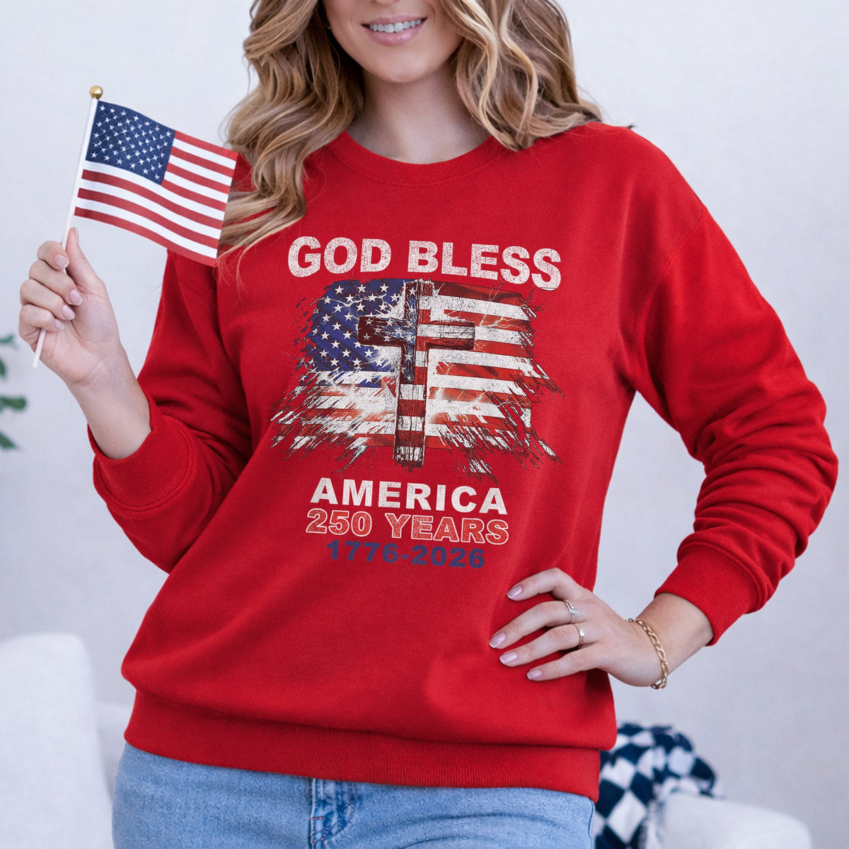 God Bless – Faith & Freedom – Unisex Tshirt Gildan / Tshirt Comfort / V-neck/ Hoodie / Sweatshirt