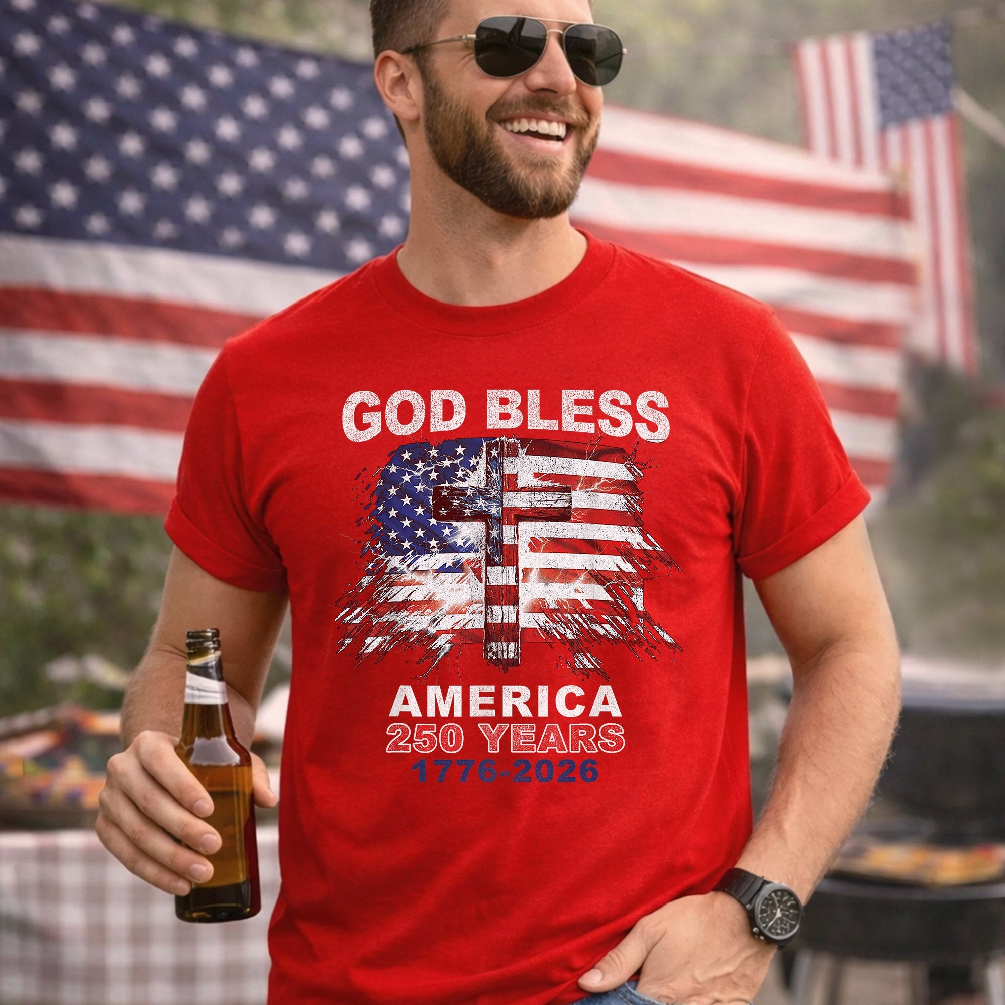 God Bless – Faith & Freedom – Unisex Tshirt Gildan / Tshirt Comfort / V-neck/ Hoodie / Sweatshirt