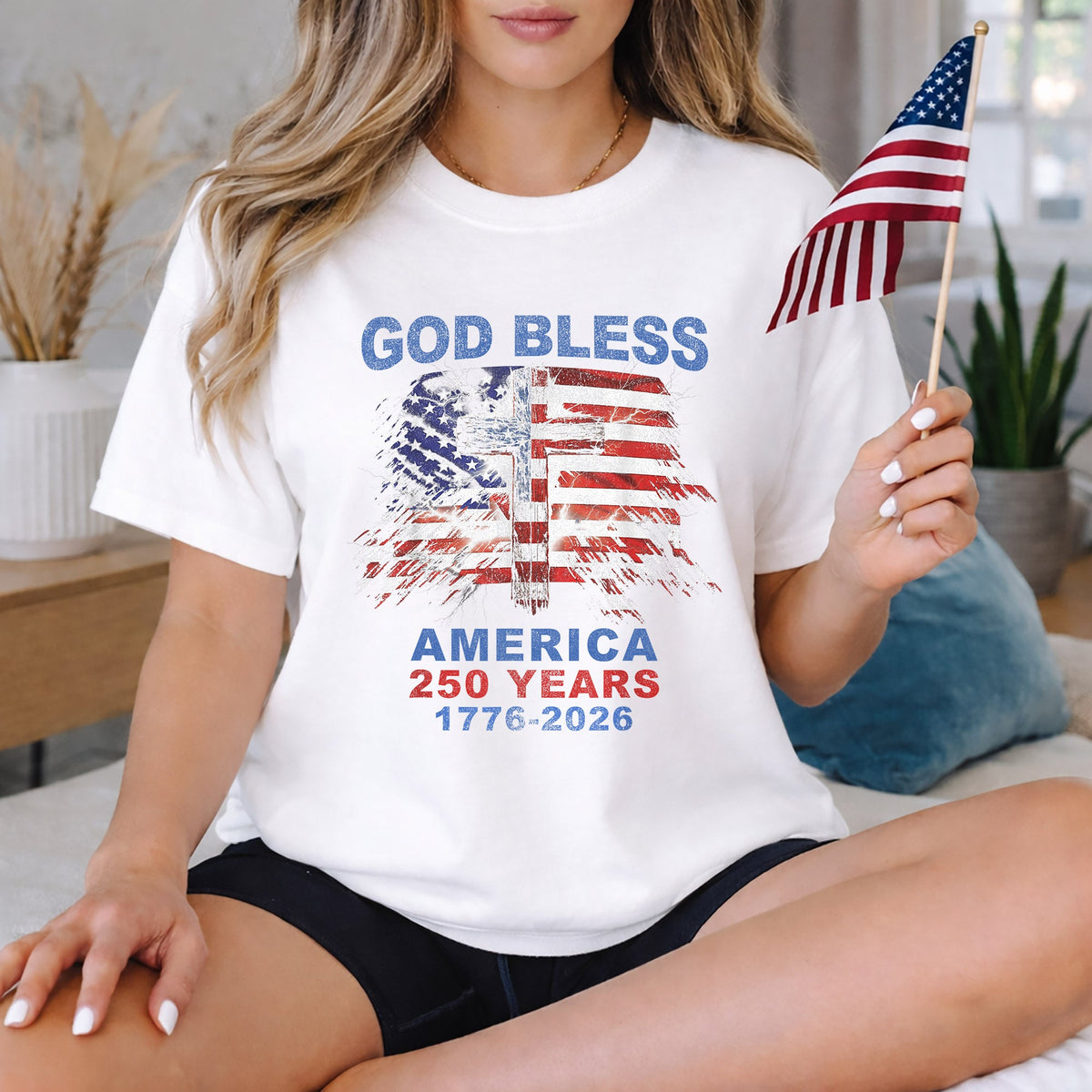 God Bless – Faith & Freedom – Unisex Tshirt Gildan / Tshirt Comfort / V-neck/ Hoodie / Sweatshirt