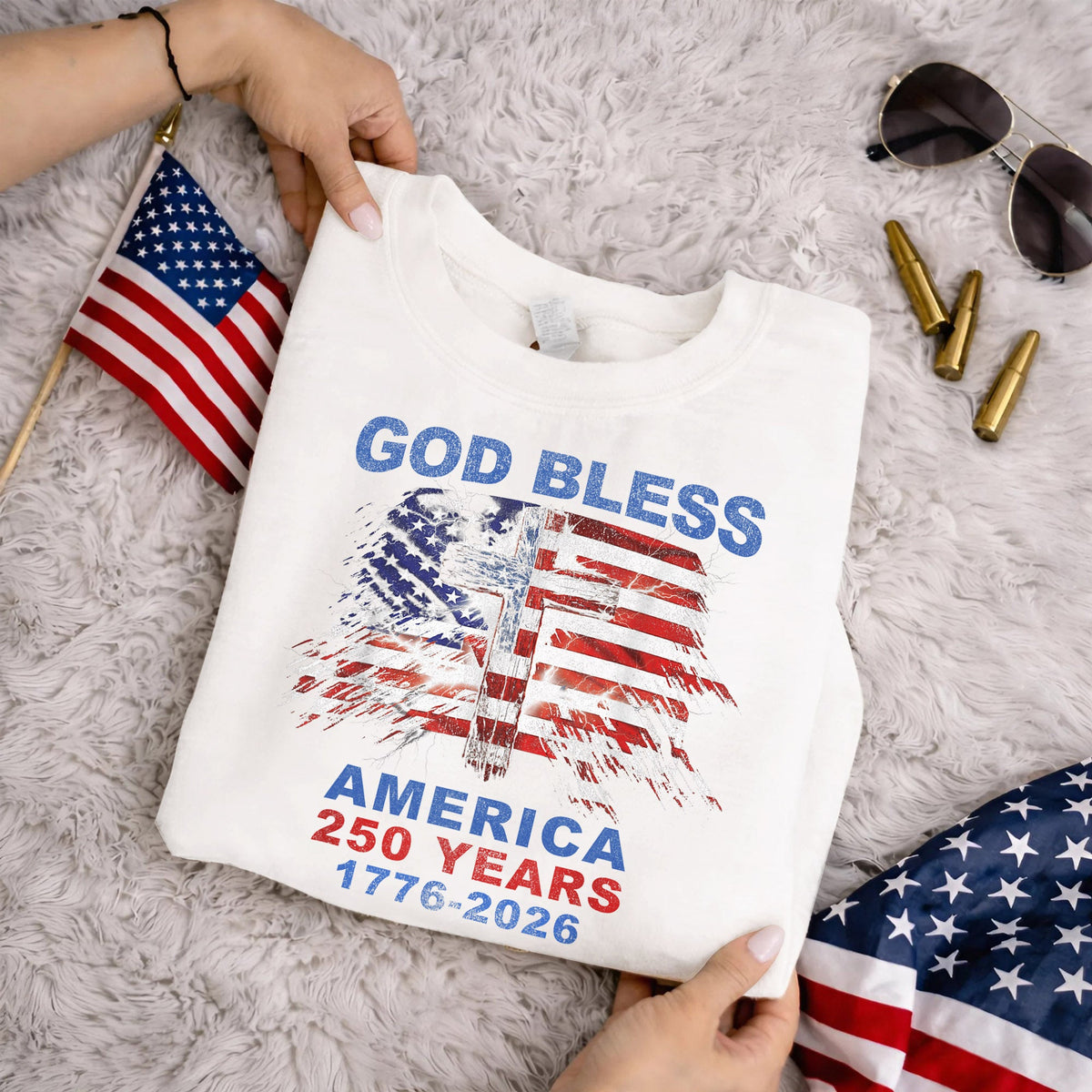 God Bless – Faith & Freedom – Unisex Tshirt Gildan / Tshirt Comfort / V-neck/ Hoodie / Sweatshirt