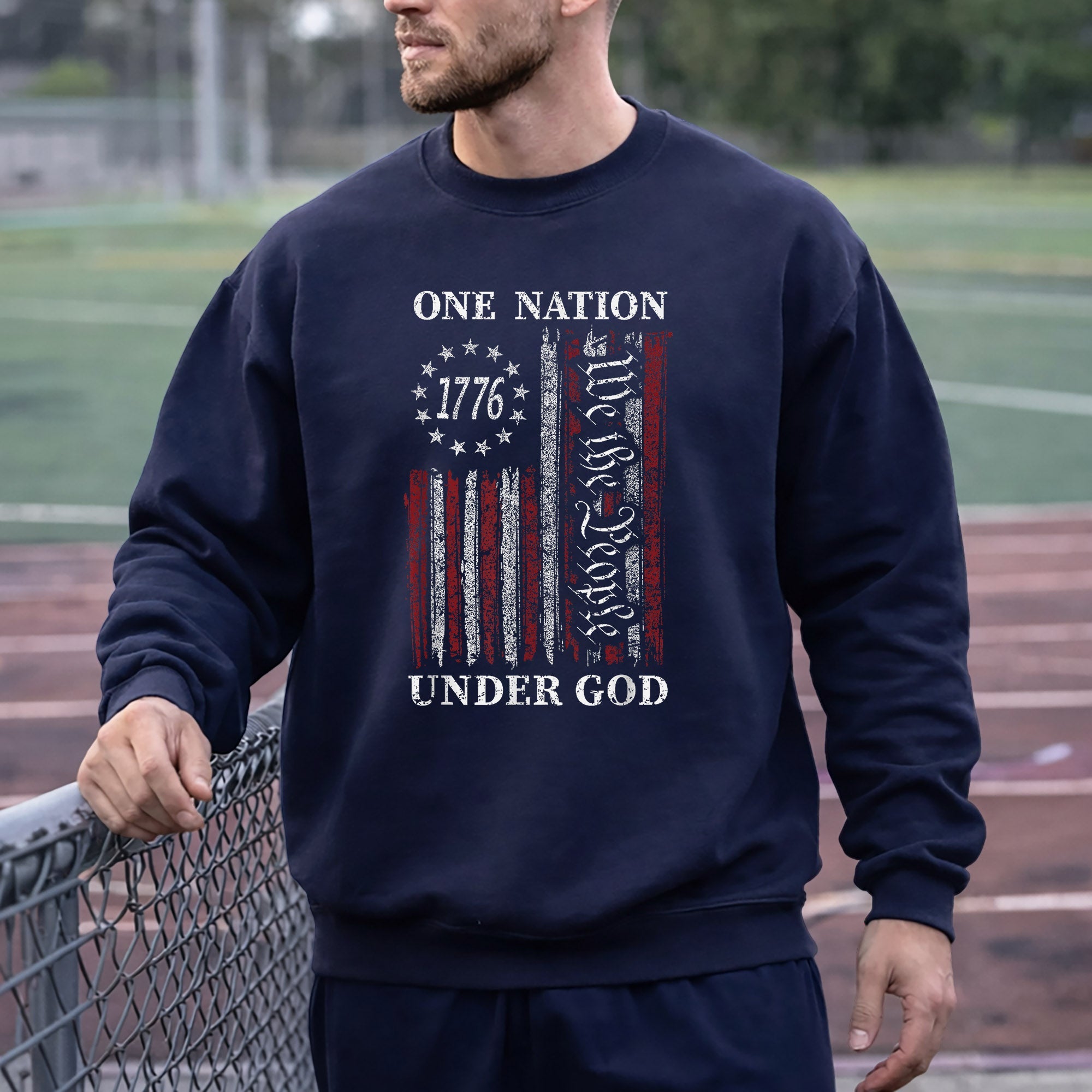 One Nation Under God, We The People 1776 Flag Design – Faith & Freedom – Unisex Tshirt Gildan / Tshirt Comfort / V-neck/ Hoodie / Sweatshirt