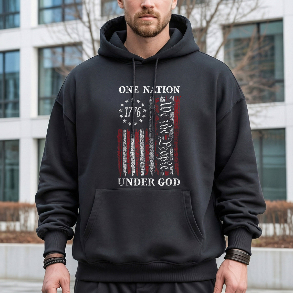 One Nation Under God, We The People 1776 Flag Design – Faith & Freedom – Unisex Tshirt Gildan / Tshirt Comfort / V-neck/ Hoodie / Sweatshirt
