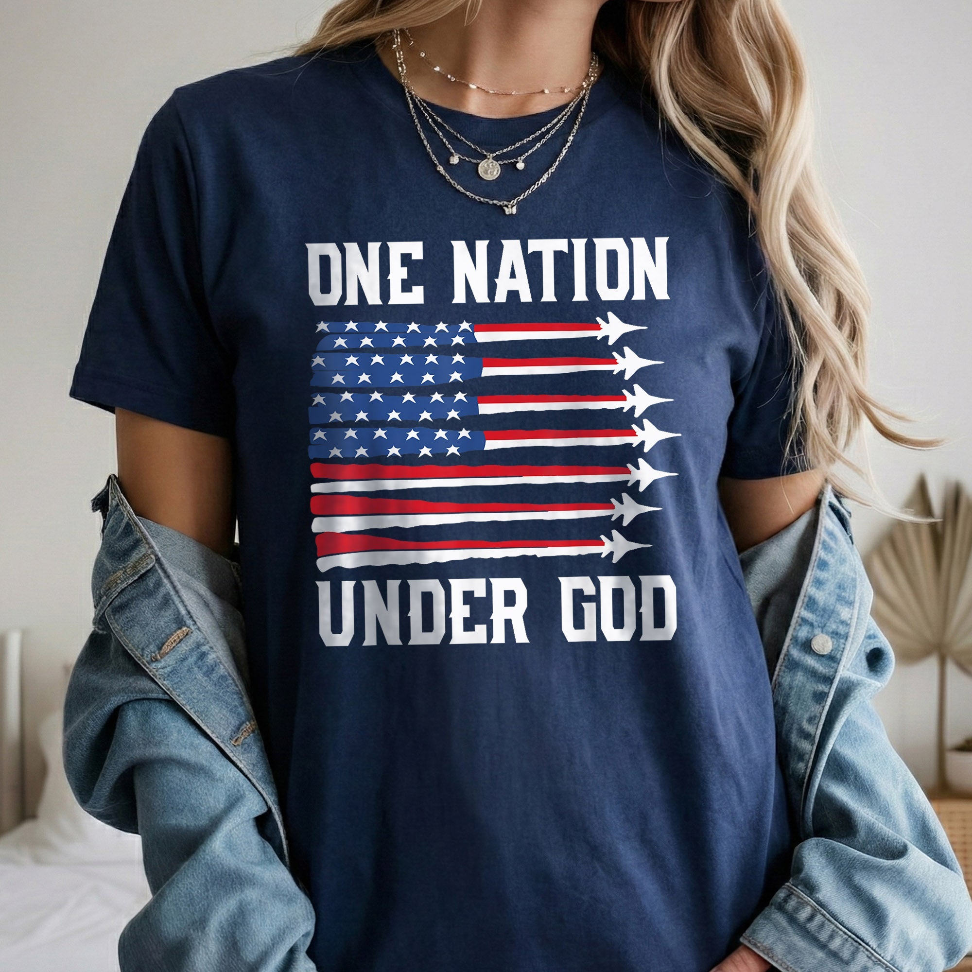 USA Jet Flag Under God – Faith & Freedom – Unisex Tshirt Gildan / Tshirt Comfort / V-neck/ Hoodie / Sweatshirt
